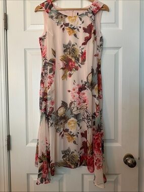 Floral A-Line Summer Dress in Blush Pink